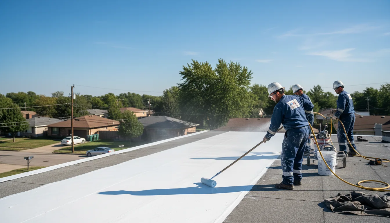 Commercial roof coating in Wolfe City, TX near me
